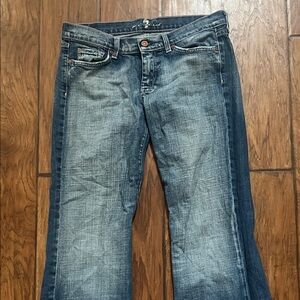 7 For All Mankind Two-Tone Blue Bootcut Jeans